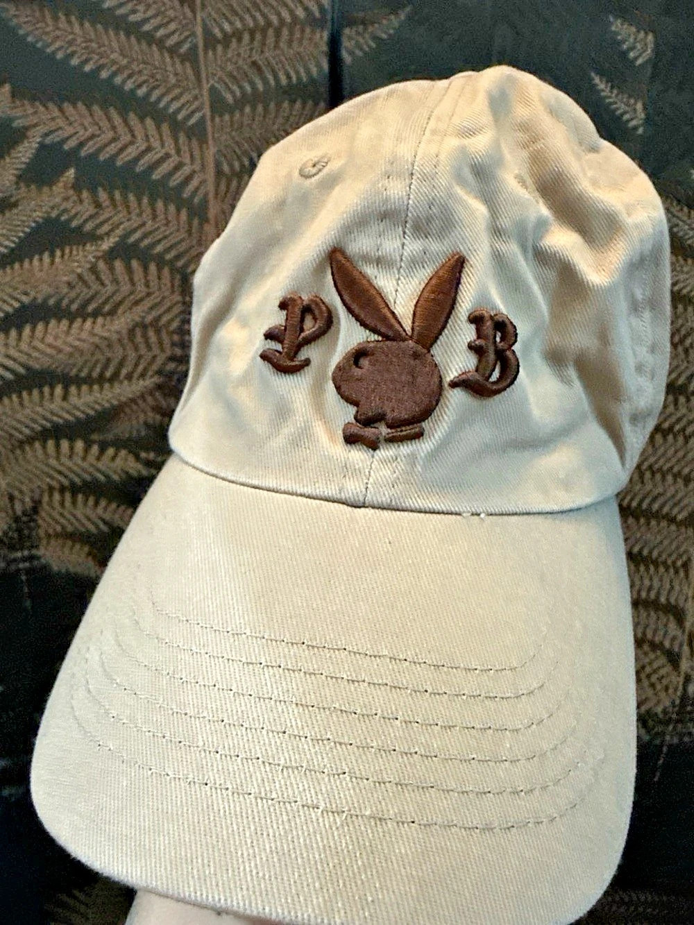 Playboy Bunny Logo Baseball Cap in Beige
